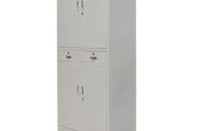 Office Cabinet with 4 Doors Steel 90x40x180cm Grey