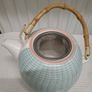 Stylish Ceramic Teapot with Bamboo Handle & Infuser Image 6