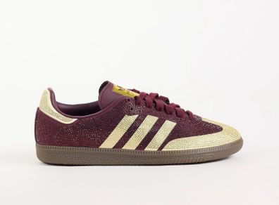Adidas Rhinestone Burgandy Sambas