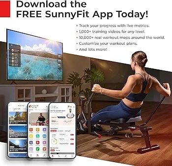 Compact Adjustable Rowing Machine, Cardio Exercise Equipment with 12 Levels of Resistance for Complete Body Workouts