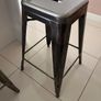 Set of 3 Genuine Tolix Bar Stools- Silver Metal Image 8