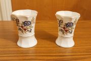 Two octagonal  Royal Tara Harmony pattern fine bone china miniature bud vases  handmade in Galway, Ireland