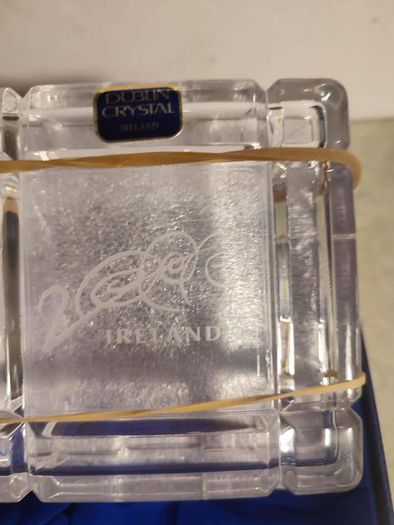 Rare find This is a 24% lead crystal box made in Italy Engraved by Dublin crystal 2000 Ireland Glass Trinket Box. Highly Collectable.