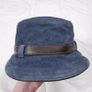 Coach Vintage Y2K Blue Suede Leather Buckle Detail Bucket Hat Size S Image 8