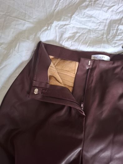 Wine Faux Leather Pants