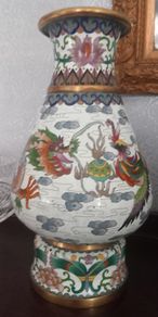 Large Chinese cloisonne vase.
