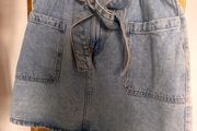 Paperbag waist belted denim skirt size 12