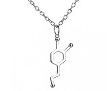 Silver Necklace with Chemical Molecule design