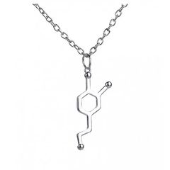 Silver Necklace with Chemical Molecule design
