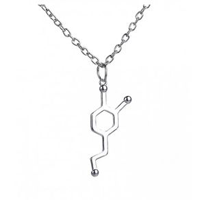 Silver Necklace with Chemical Molecule design