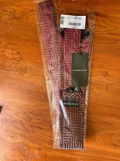 Brand New Emporio Armani 100% Silk Burgundy Tie - Made in Italy - Tags & Box