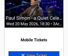Paul Simon 3Arena 20th May