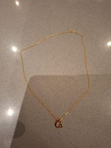 Sterling Silver gold toned necklace and letter C pendant