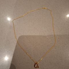 Sterling Silver gold toned necklace and letter C pendant