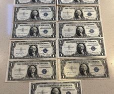 USA Dollar Silver Certificate Banknote x 11