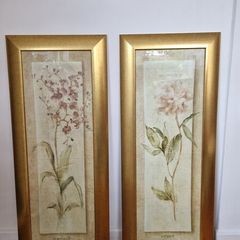 2 Framed prints- Peony & Orchid