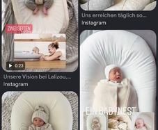 Pink Lalizou baby nest + grey cover + Newborn set