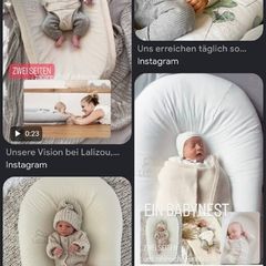 Pink Lalizou baby nest + grey cover + Newborn set