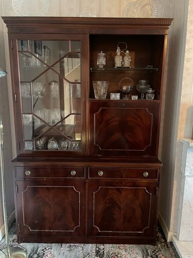 Clock and mahogany cabinets