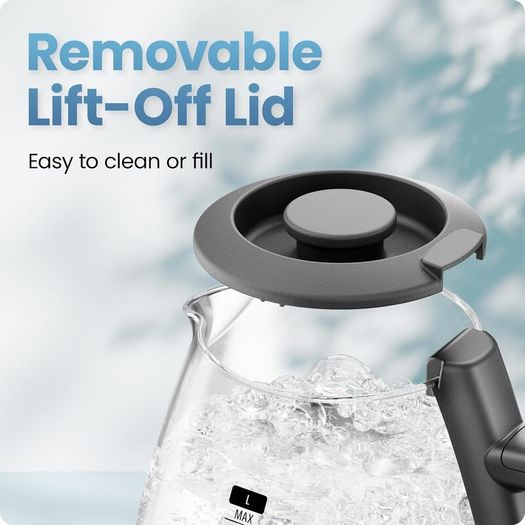 1L Electric Tea Kettle with LED Lights, Automatic Shut Off, Removable Lid, Boil-Dry Protection, Hot Water Electric Kettle Water Boiler, Electric Kettles for Boiling Water