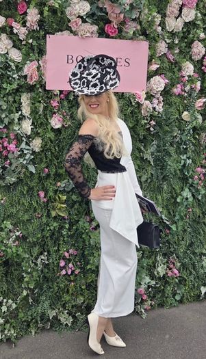 Black and White Midi Dress
