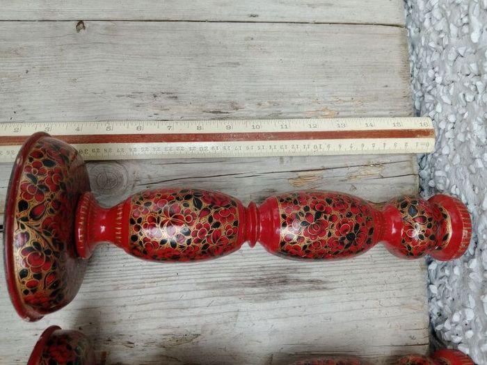 Pair lacquer work candle holders ?