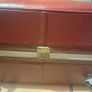 Oxblood red burgundy leather expanding travel suitcase vintage Image 5