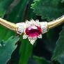 Vintage 1970s Ruby & Diamond Necklace - 18ct Image 7