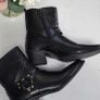 Black Biker Boots Sz 40 ( Fit 7 - 7.5UK) Image 6