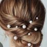 18 Pale Pink Pearl Hair Pins Image 4
