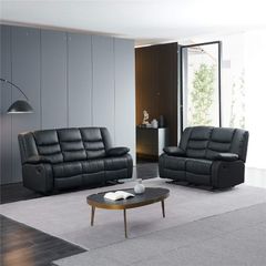 3+2 reclining sofa with pull down drink console