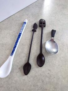 Selection of over sea jam spoons.