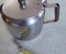 Mid Century Stainless Steel Teapot.