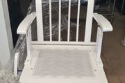 White Wooden Glider Rocking Chair Nursery  Relaxing Chair  Storage Clearance