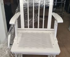 White Wooden Glider Rocking Chair Nursery  Relaxing Chair  Storage Clearance