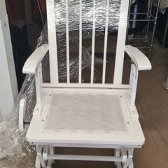 White Wooden Glider Rocking Chair Nursery  Relaxing Chair  Storage Clearance