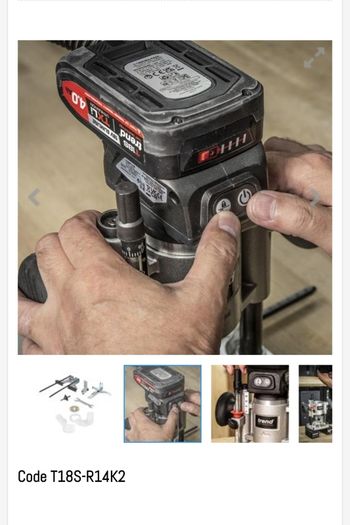 Trend T18S/R14K2 18V 1/4" Brushless Router Kit (2x4Ah batteries & fast charger)