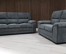 Sofa set 3+2 gretal in leather and fabric