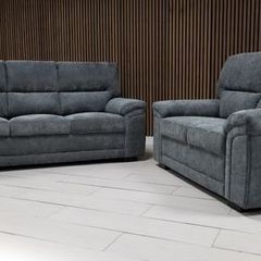 Sofa set 3+2 gretal in leather and fabric