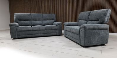 Sofa set 3+2 gretal in leather and fabric