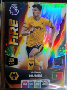 Matheus Nunes Fire Match Attax Panini Football Card