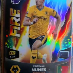 Matheus Nunes Fire Match Attax Panini Football Card