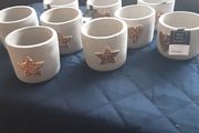 Miniature Painted Terracotta Pots Decorated with Glitter Star/Heart  ..  Three for 9.00e or 4.00e Each . Price Drop