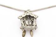 Cuckoo Clock Alpine Folk Collectors Silver Necklace