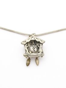 Cuckoo Clock Alpine Folk Collectors Silver Necklace