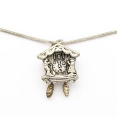 Cuckoo Clock Alpine Folk Collectors Silver Necklace
