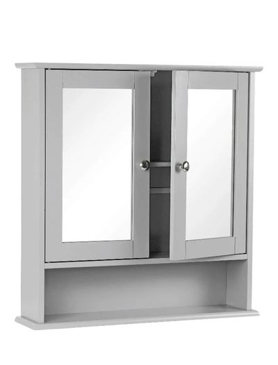 Grey Wall Mounted Bathroom Mirror Cabinet Great Condition