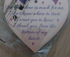 Bnwt wooden heart gift thanks