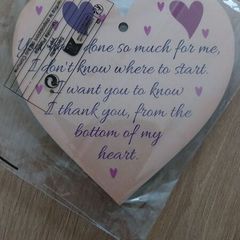 Bnwt wooden heart gift thanks