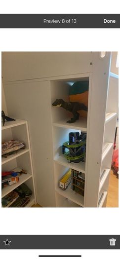 Smastad loft bed, wardrobe, drawers and desk